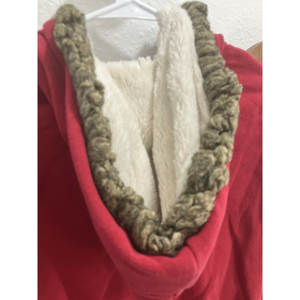 Y2k Vintage Aeropostale New York City Red Zip Up Faux Fur Hoodie Size Large - Picture 10 of 12